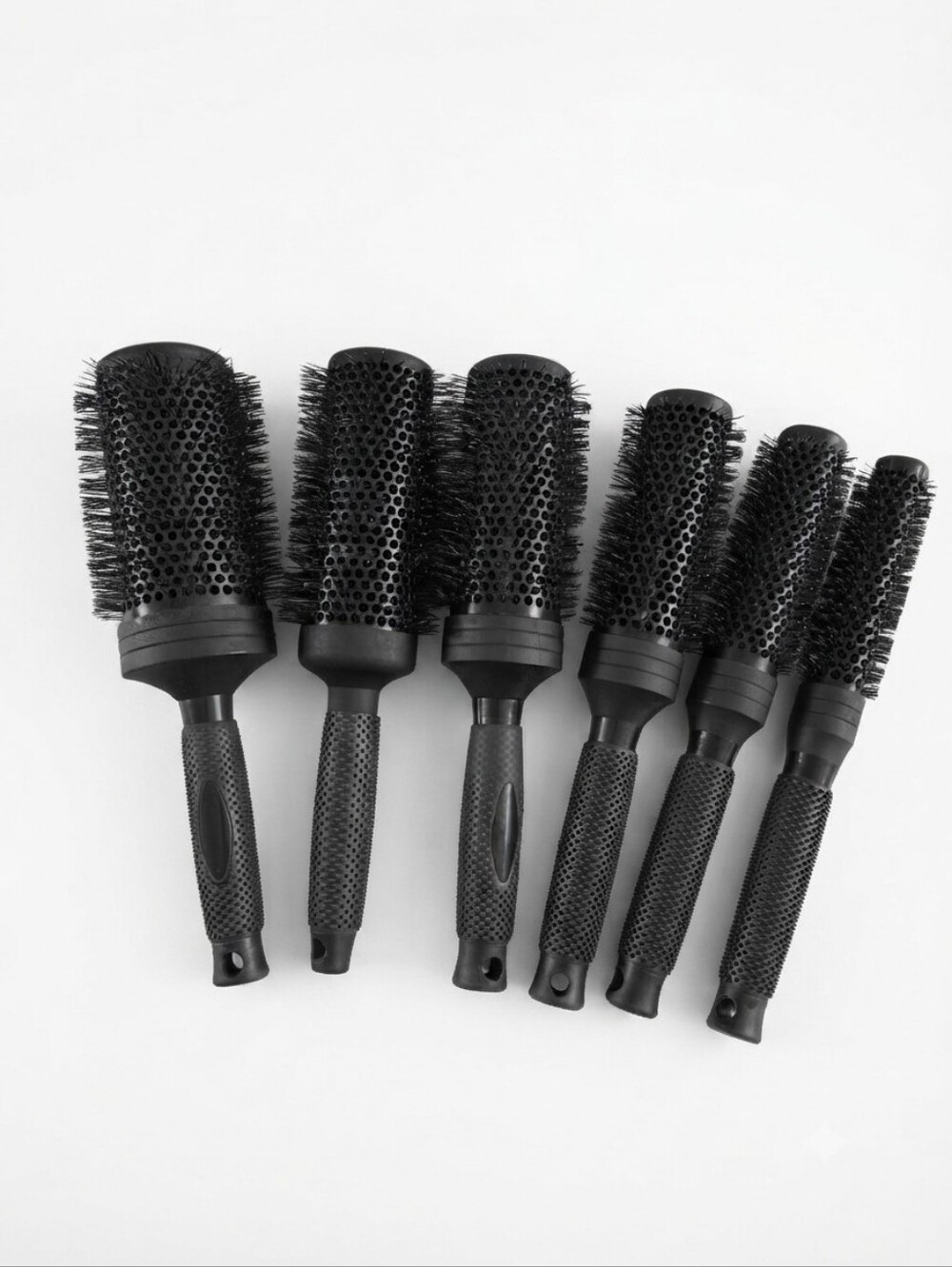 Ergo Ionic Ceramic Round Hair Brush Lot of 6 Professional Salon Styling Tools